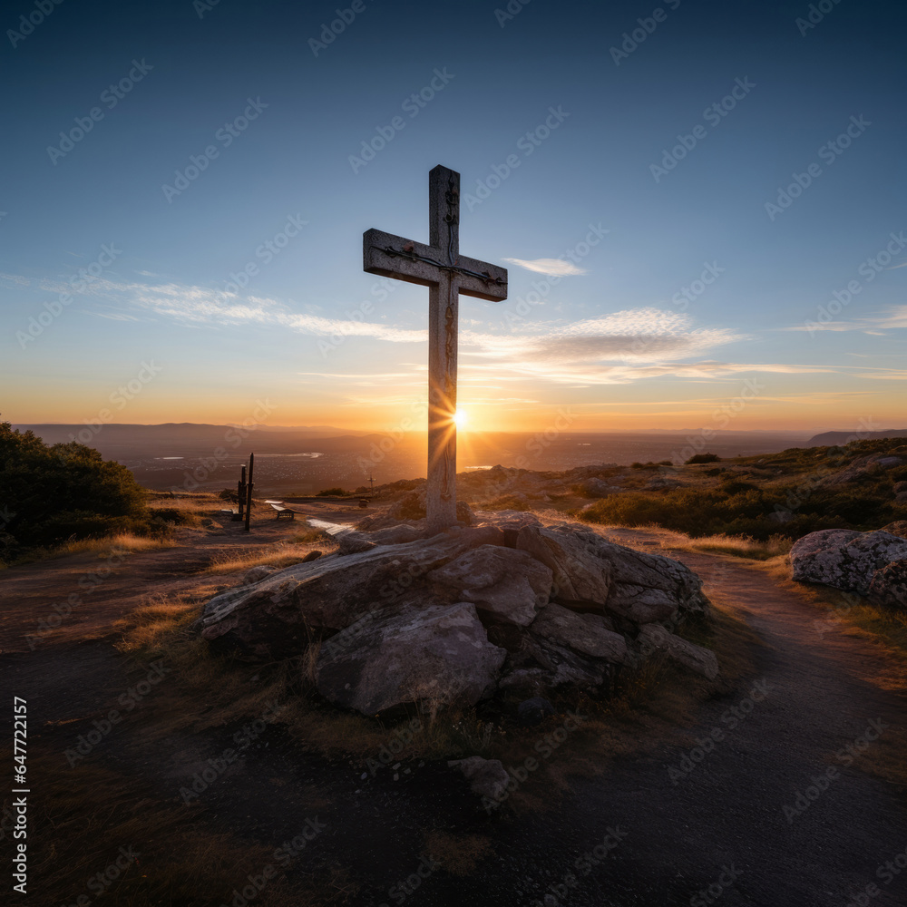 Low angle Silhouette of christian cross on a hill. Sunset, golden hour. Religion concept.Low angle Silhouette of Christian cross on a hill. Sunset, golden hour. Religion concept. Low angle Silhouette of christian cross on a hill. Sunset, golden hour. Religion concept.Low angle Silhouette of Christian cross on a hill. Sunset, golden hour. Religion concept.