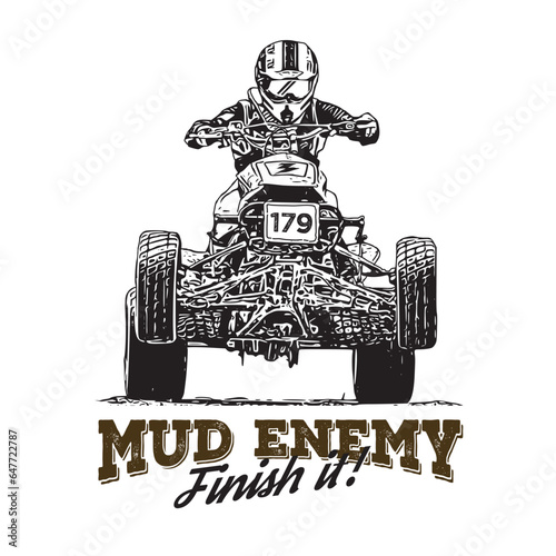ATV Racing extreme sport, good for t shirt design and racing event logo 