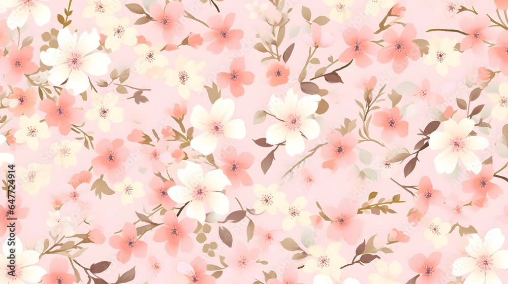 Samless pink flower bunch design pattern Samless pink flower bunch design pattern