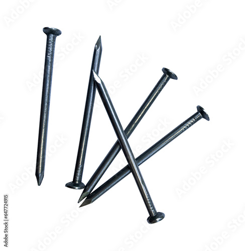pile of iron nails isolated