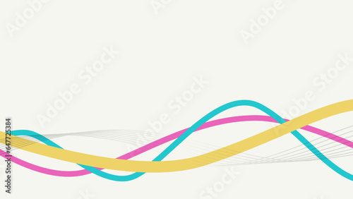 Pastel Three Strings Line Wave Flat Texture with White Background