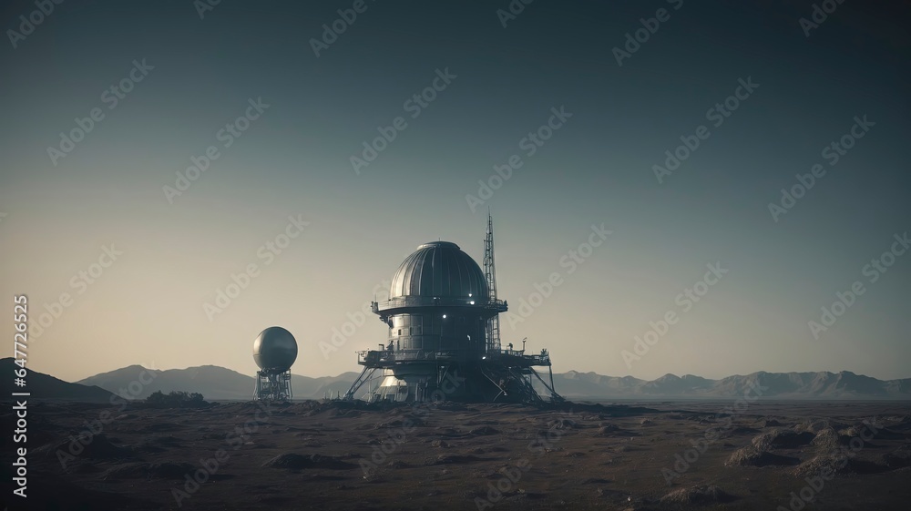 Obraz premium space base on the surface of the planet