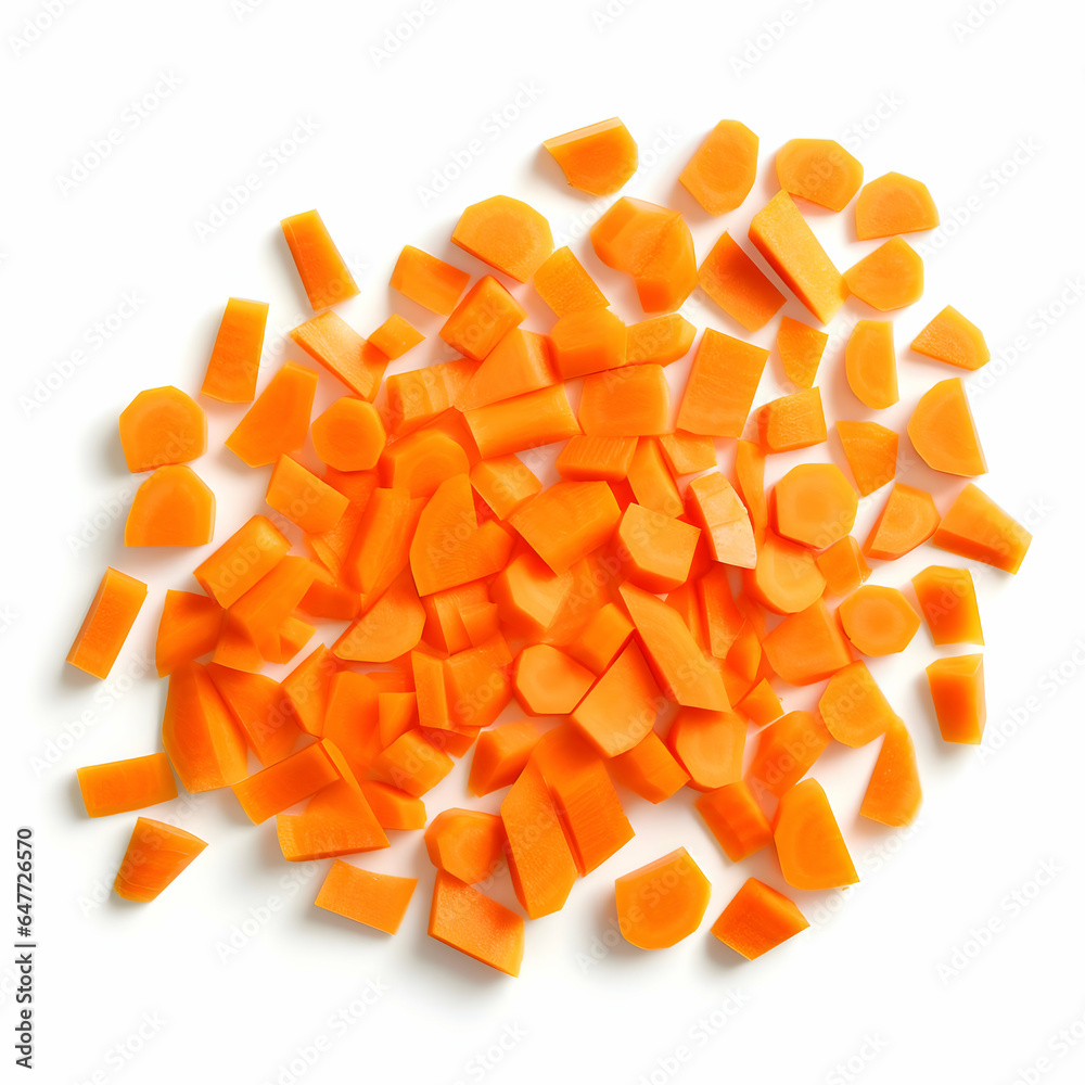 Carrot cut into small pieces. High resolution. Carrot cut into small pieces. High resolution.