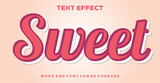 editable Sweet text with 3d design