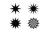Sun icon set collection vector on white background