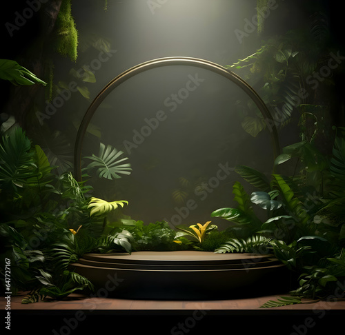 Jungle product display podium or stage product show High resolution