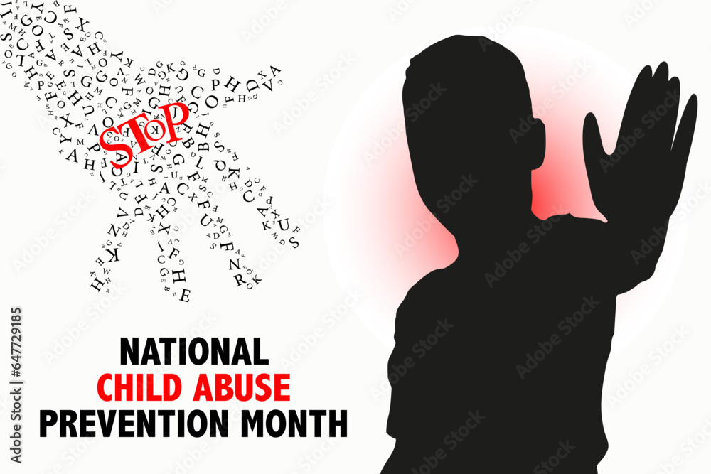 Child Abuse Prevention Month banner. Card with place for text.
