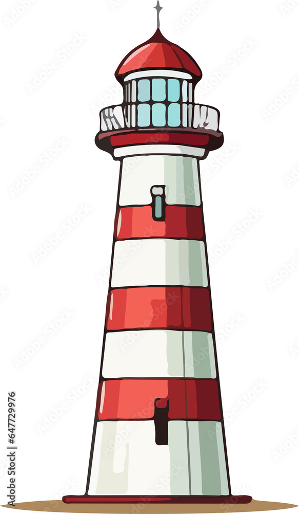 lighthouse isolated with white background generated AI lighthouse isolated with white background generated AI