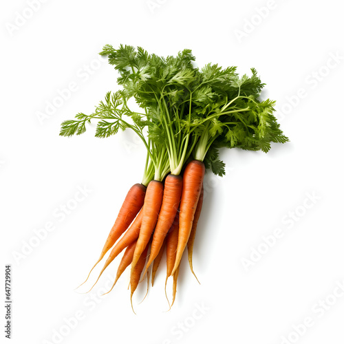 Isolated bunch of carrots on a white background. High quality