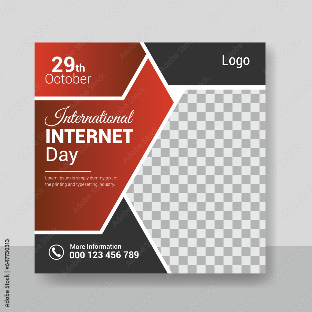 International Internet Day social media post design template International Internet Day social media post design template