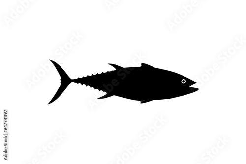 Tuna Fish Silhouette, can use for Logo Type, Art Illustration, Pictogram, Website or Graphic Design Element. Vector Illustration
