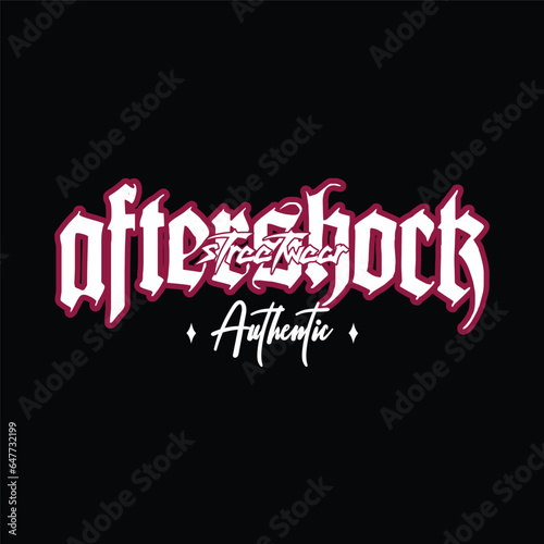 vector aftershock typography for t shirt or your brand