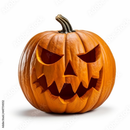 halloween carving pumpkin on white background
