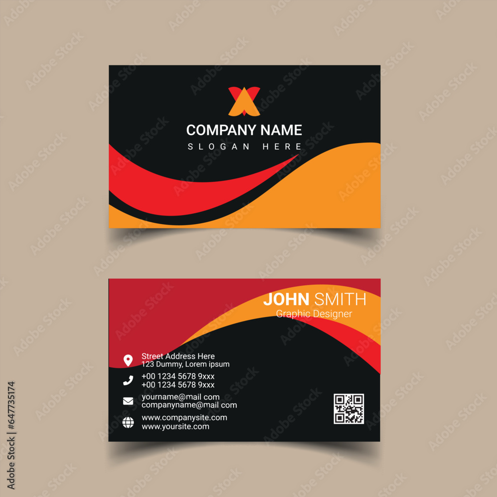 Fototapeta premium Professional business card design with minimal color. Compatible for business and personal use or commercial usage.