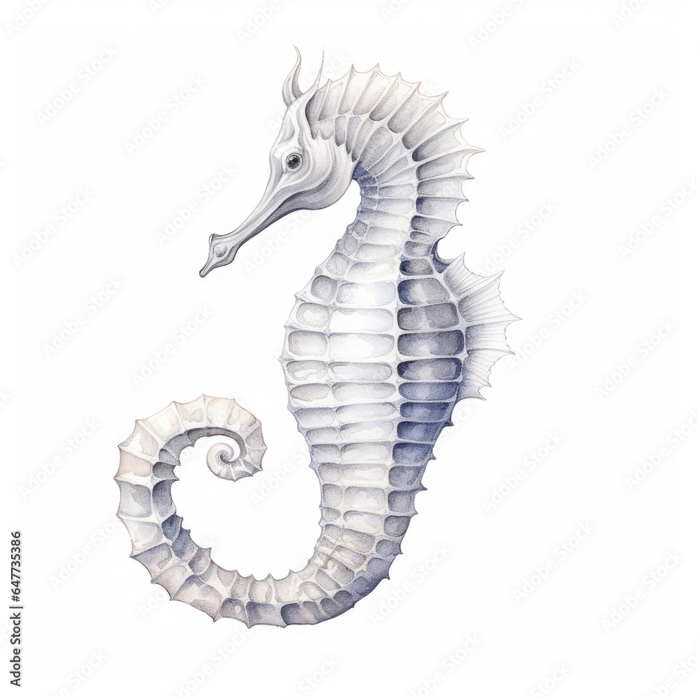 Fototapeta premium seahorse drawing isolated on white background