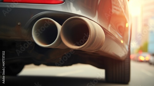 Close up of an exhaust pipe of a car.