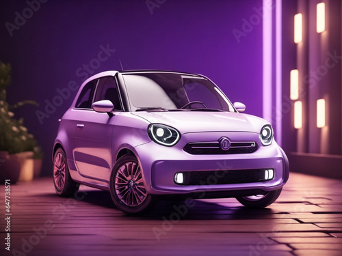 3d isometric car on vibrant background.