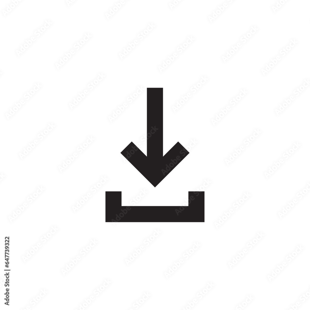 Download icon in black simple design on white isolated background. eps10 vector. Download icon in black simple design on white isolated background. eps10 vector.