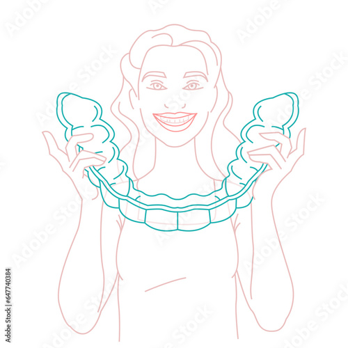 Orthodontic silicone trainer. Invisible braces retainer. Medical concept