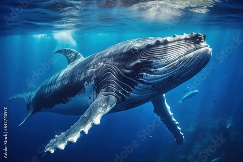 Humpback Whale Swimming in the Ocean © Ева Поликарпова