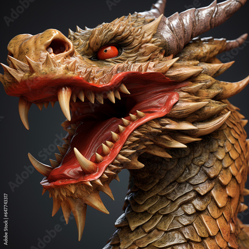 Chinese dragon statue © vectorystock