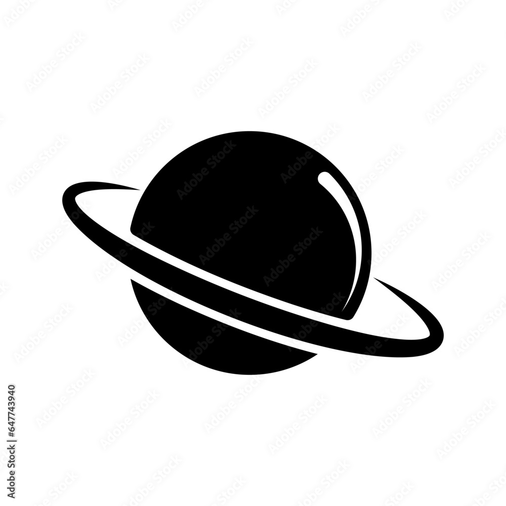 Saturn silhouette icon. Planet icon. Vector. Saturn silhouette icon. Planet icon. Vector.