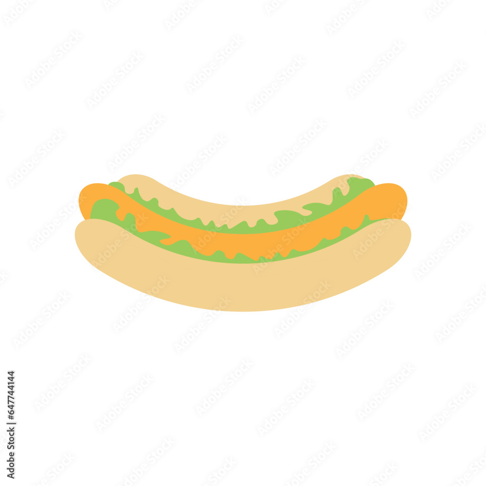 Hot Dog Illustration with Simple Design. Isolated Vector Hot Dog Illustration with Simple Design. Isolated Vector