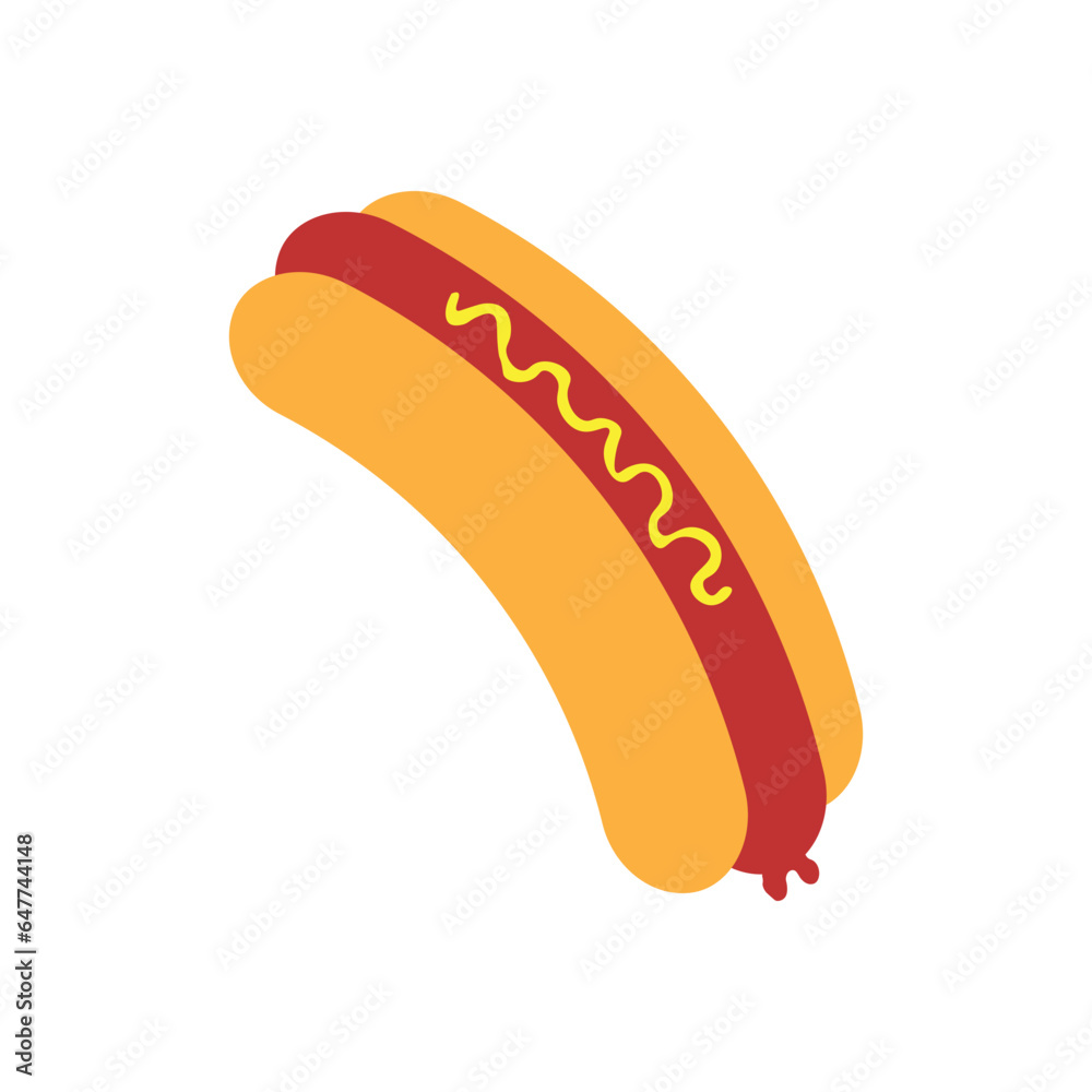Hot Dog Illustration with Simple Design. Isolated Vector Hot Dog Illustration with Simple Design. Isolated Vector