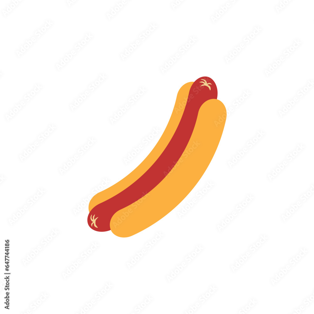 Hot Dog Illustration with Simple Design. Isolated Vector Hot Dog Illustration with Simple Design. Isolated Vector