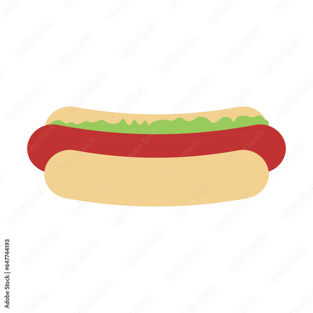 Hot Dog Illustration with Simple Design. Isolated Vector Hot Dog Illustration with Simple Design. Isolated Vector