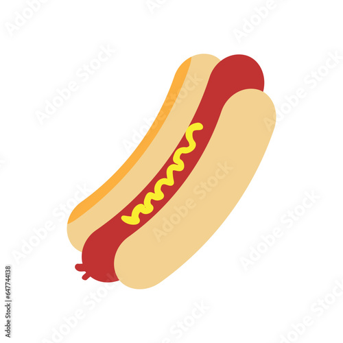 Hot Dog Illustration with Simple Design. Isolated Vector