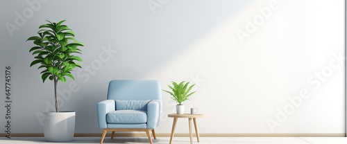 Modern interior with mockup background wall and beautiful decoration.