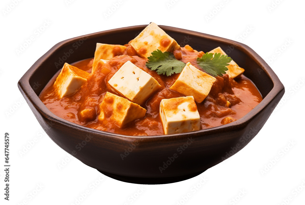 Indian food Mattar paneer on transparent background. Generative AI. Indian food Mattar paneer on transparent background. Generative AI.
