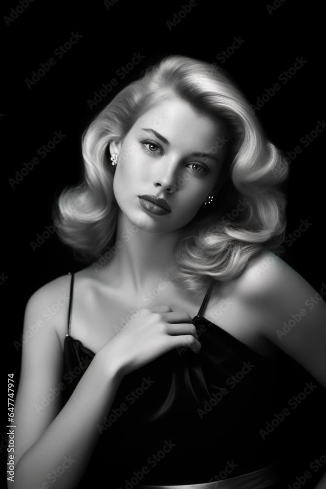 Black and white portrait of a woman Black and white portrait of a woman