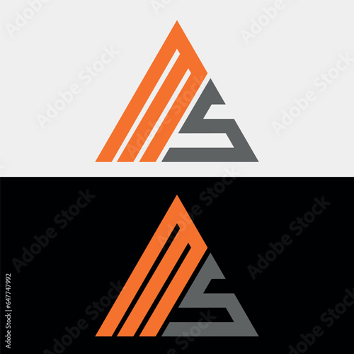 Triangle Letter MS Logo Design photo
