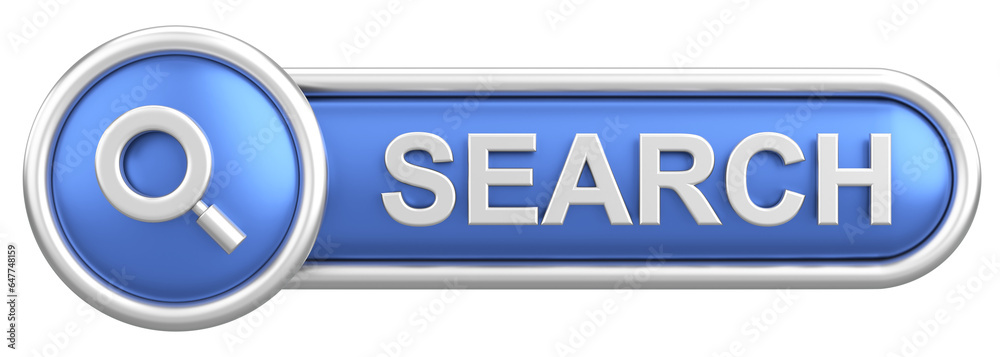 3D search button. 3D illustration. 3D search button. 3D illustration.
