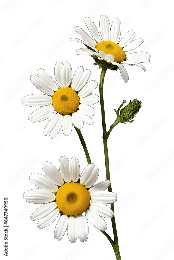 A fresh branch of chamomile, isolated, PNG A fresh branch of chamomile, isolated, PNG