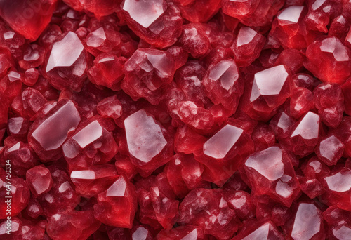 Ruby crystal background. Rough red ruby rock surface, top view. Red gemstone structure, generated by AI