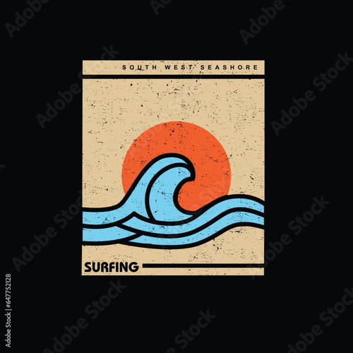 Surfing sunshine minimal summer graphic design