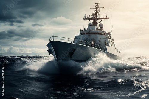 A maritime patrol vessel in action