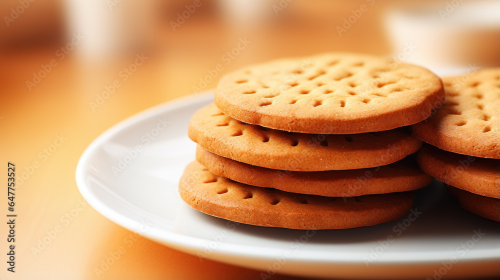 biscuits or brown cookies on plate