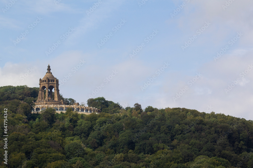 The Emperor William Monument an important landmark and national monument near the town of Porta Westfalica, North Rhine-Westphalia, Germany. High quality photo