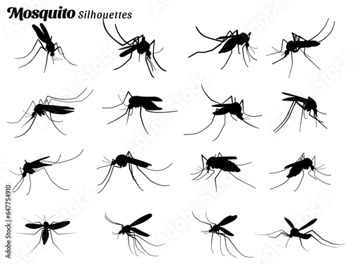 Mosquito insect silhouette vector illustration collection © Ascreator