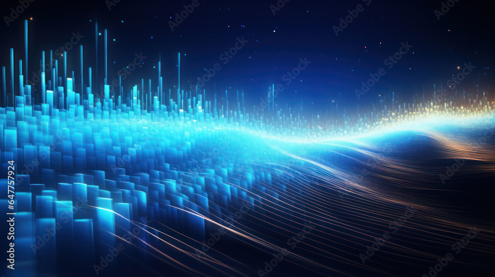 Blue Futuristic Data Wave Background Blue Futuristic Data Wave Background