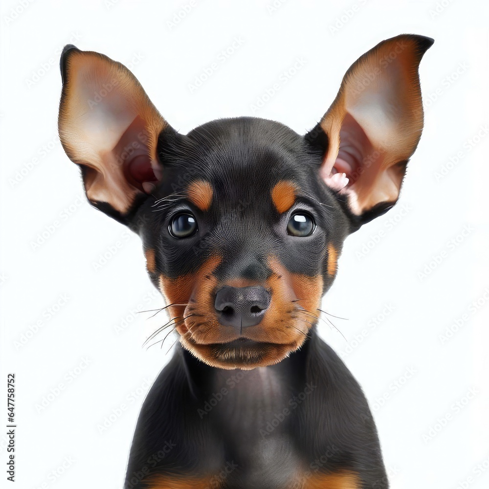 Doberman's Irresistible Cuteness, Generative AI Doberman's Irresistible Cuteness, Generative AI