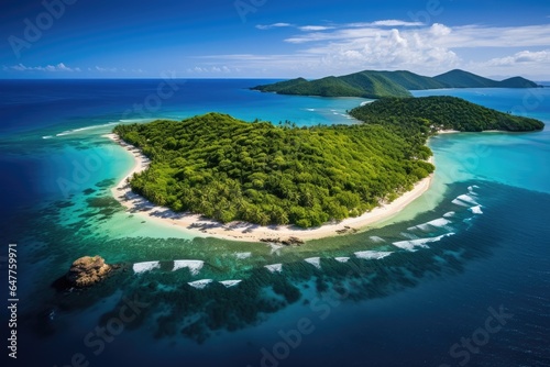 An isolated island in the vast ocean