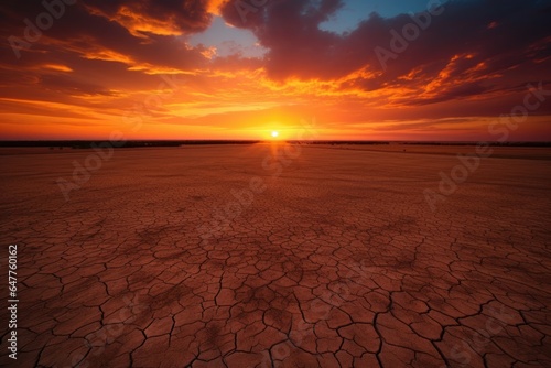 A stunning sunset over a desolate landscape