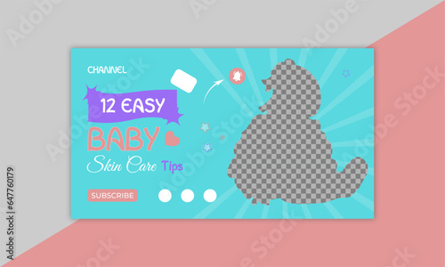 Youtube thumbnail for easy tips live stream video thumbnail, Editable corporate YouTube video thumbnail design template.