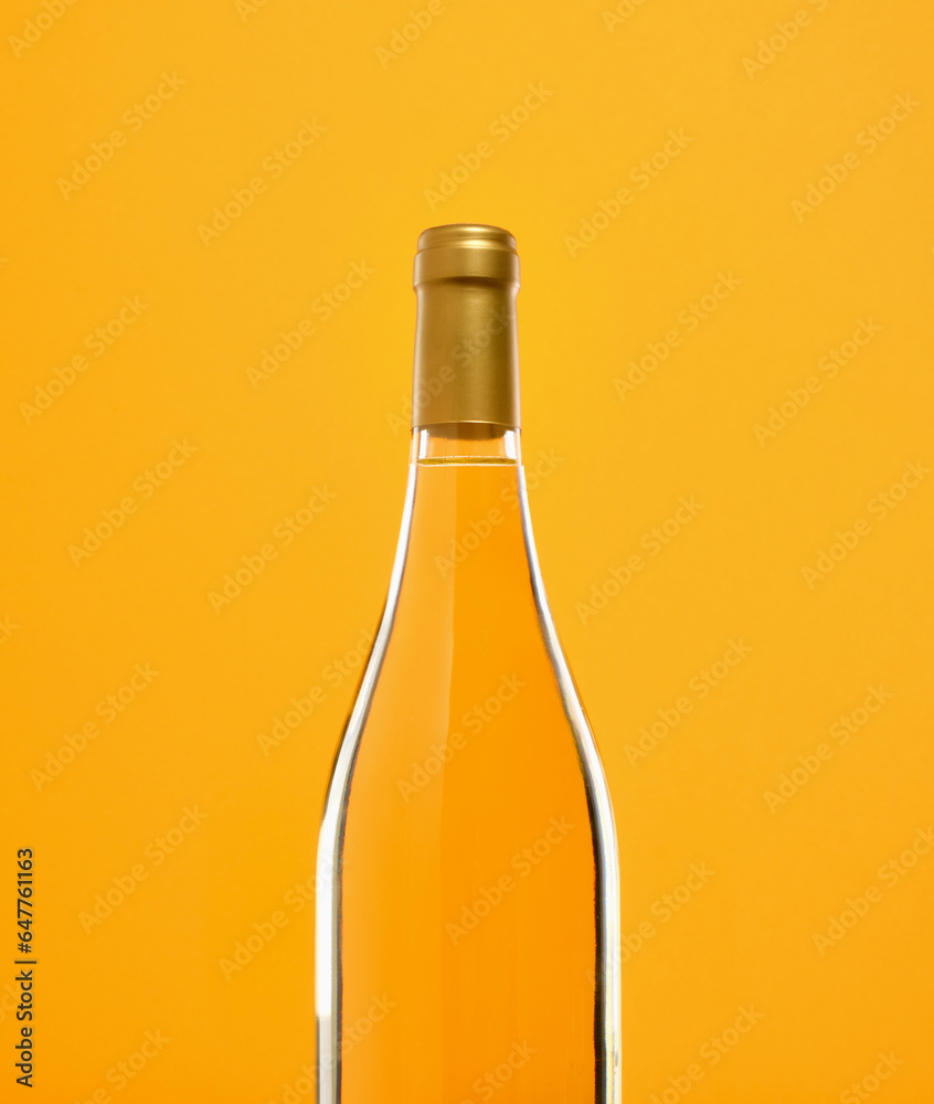 A luxurious, expensive bottle of delicious wine. Luxury alcohol vacation. Concept of alcohol party.