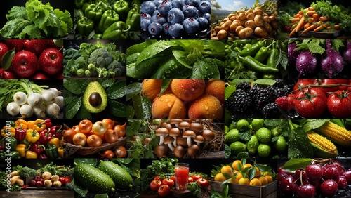 A Colorful Assortment of Fresh Organic Fruits and Vegetables